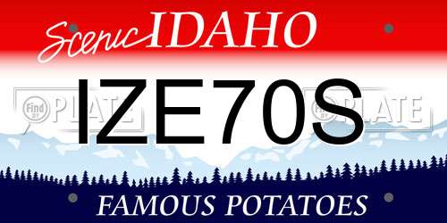 IZE70S Idaho License Plate