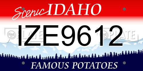 IZE9612 Idaho License Plate