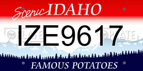 IZE9617 Idaho License Plate