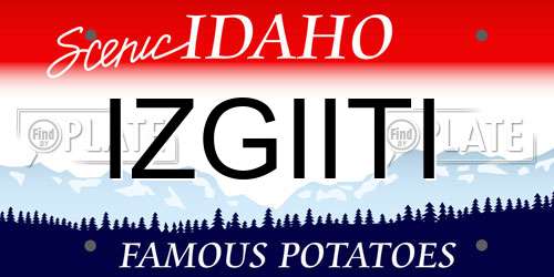 IZGIITI Idaho License Plate
