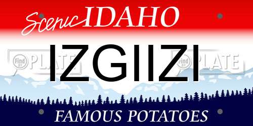 IZGIIZI Idaho License Plate