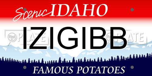 IZIGIBB Idaho License Plate