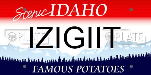 IZIGIIT Idaho License Plate
