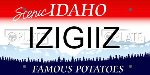 IZIGIIZ Idaho License Plate