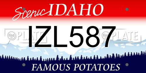 IZL587 Idaho License Plate