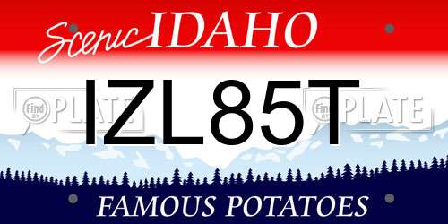 IZL85T Idaho License Plate