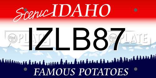 IZLB87 Idaho License Plate