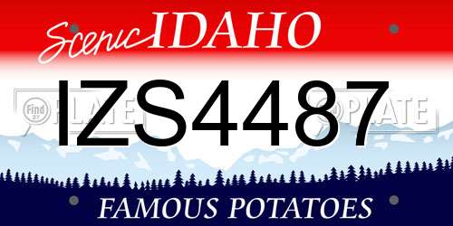 IZS4487 Idaho License Plate