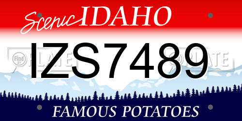 IZS7489 Idaho License Plate