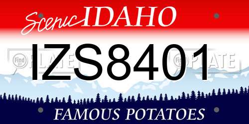 IZS8401 Idaho License Plate