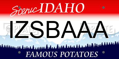IZSBAAA Idaho License Plate
