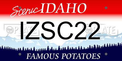 IZSC22 Idaho License Plate
