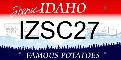 IZSC27 Idaho License Plate