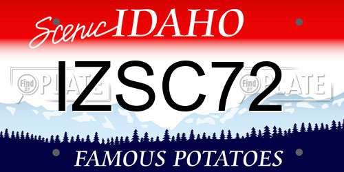 IZSC72 Idaho License Plate