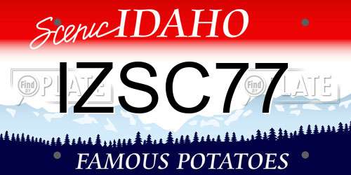 IZSC77 Idaho License Plate
