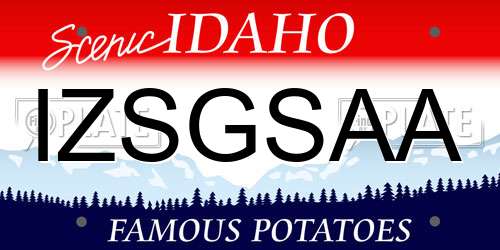 IZSGSAA Idaho License Plate