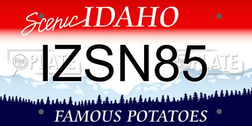 IZSN85 Idaho License Plate