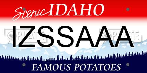 IZSSAAA Idaho License Plate