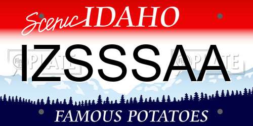 IZSSSAA Idaho License Plate