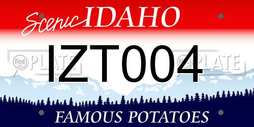 IZT004 Idaho License Plate