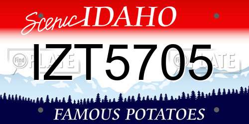 IZT5705 Idaho License Plate