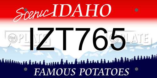 IZT765 Idaho License Plate