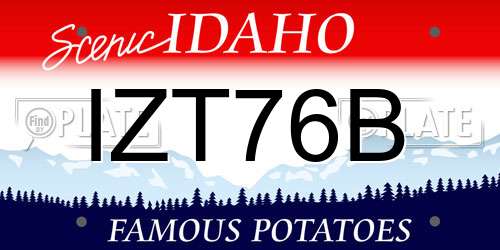 IZT76B Idaho License Plate