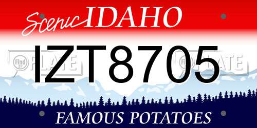 IZT8705 Idaho License Plate