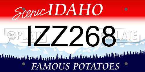 IZZ268 Idaho License Plate