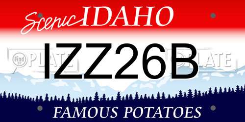 IZZ26B Idaho License Plate