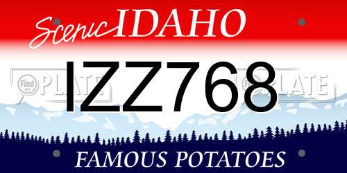 IZZ768 Idaho License Plate
