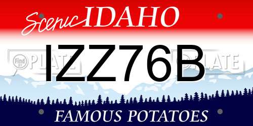 IZZ76B Idaho License Plate
