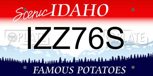 IZZ76S Idaho License Plate