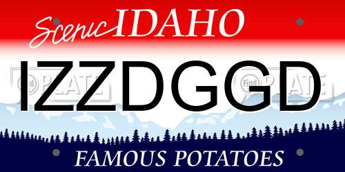 IZZDGGD Idaho License Plate