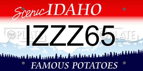 IZZZ65 Idaho License Plate