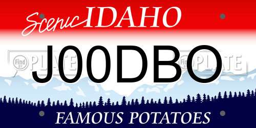 J00DBO Idaho License Plate