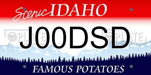 J00DSD Idaho License Plate