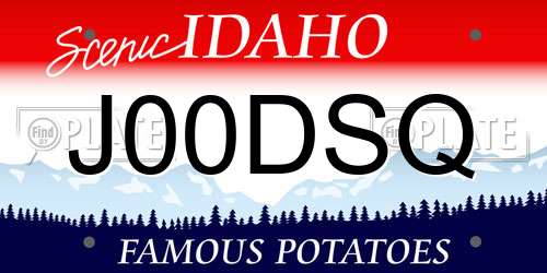J00DSQ Idaho License Plate