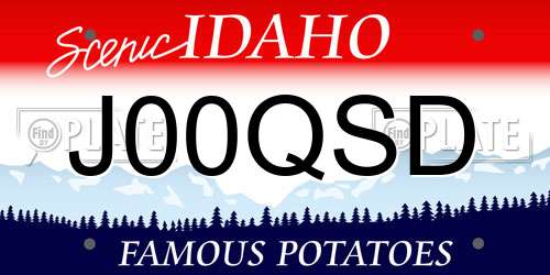 J00QSD Idaho License Plate