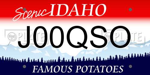 J00QSO Idaho License Plate