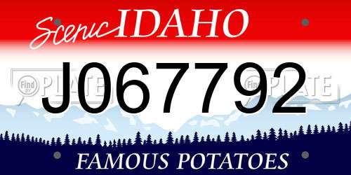 J067792 Idaho License Plate