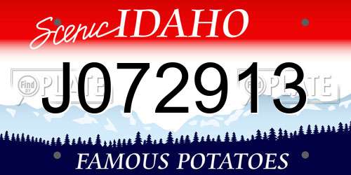 J072913 Idaho License Plate