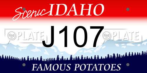 J107 Idaho License Plate
