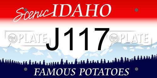 J117 Idaho License Plate