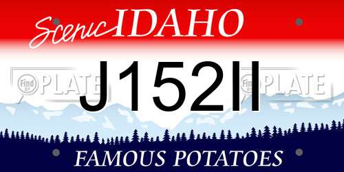 J152II Idaho License Plate