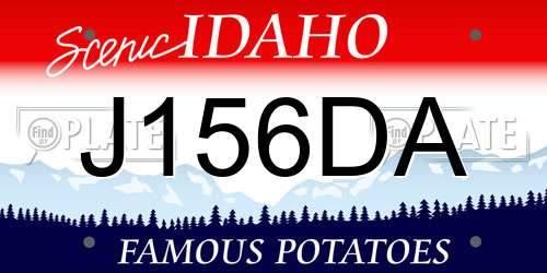 J156DA Idaho License Plate