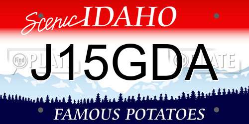 J15GDA Idaho License Plate