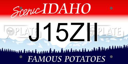 J15ZII Idaho License Plate