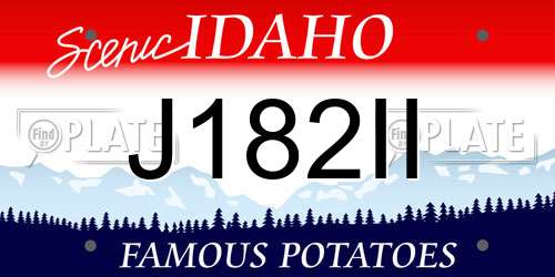 J182II Idaho License Plate