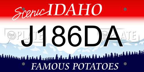 J186DA Idaho License Plate